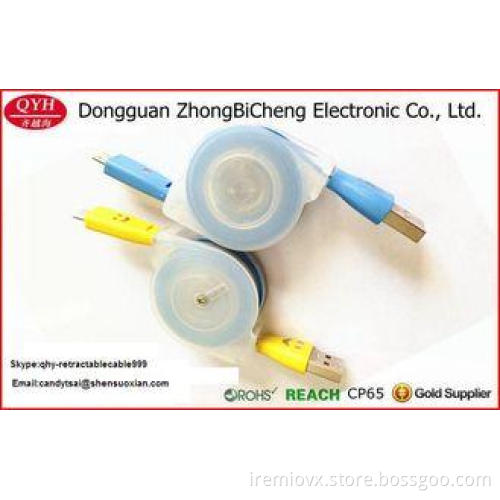 2014 Newest Retractable Micro 5pin Colored Led Lighting Usb